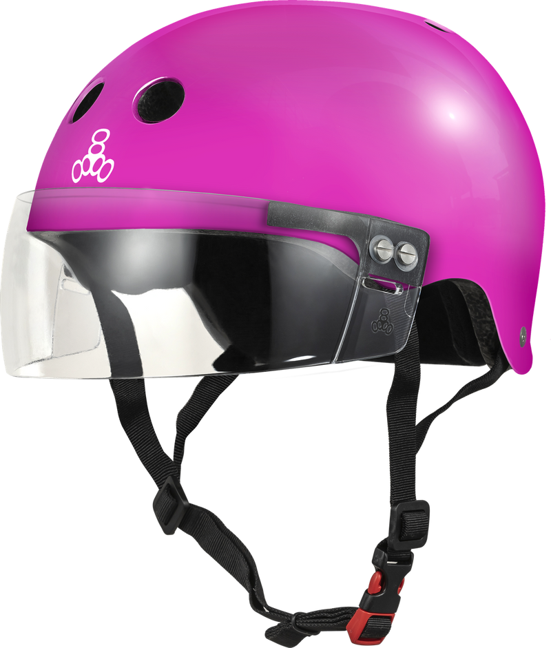 Triple 8 THE VISOR Certified Helmet SS Pink Glossy
